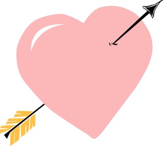 Pink Heart Shot Through by Cupid