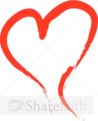 Brushstroked Red Heart