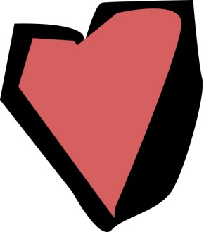 Abstract Red Heart on Black