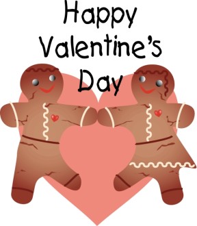 Sweet Gingerbread Couple Happy Valentine's