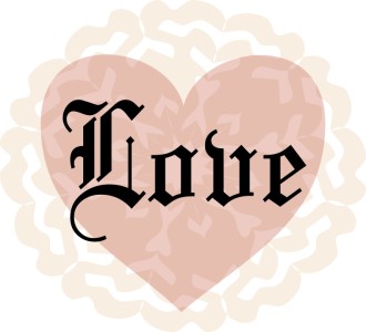 Pink Lacy Heart with Love