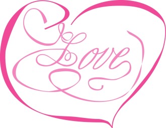 Fanciful Pink Ribbon Heart
