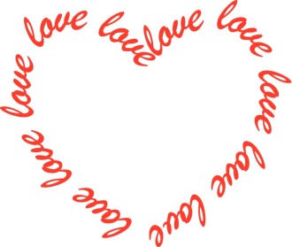 Heart Shaped with Love Text
