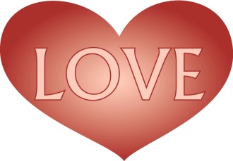 Love Text in Heart