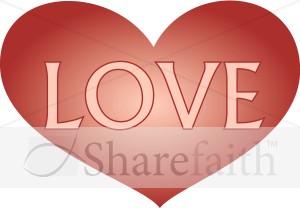 Love Text in Heart