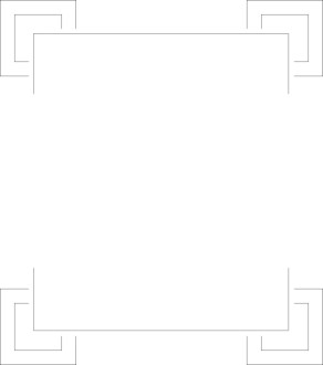 Art Deco Square Line Frame with Corner Accents