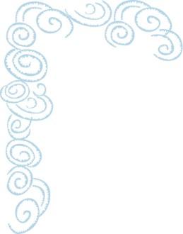 Stylized Blue Clouds Corner