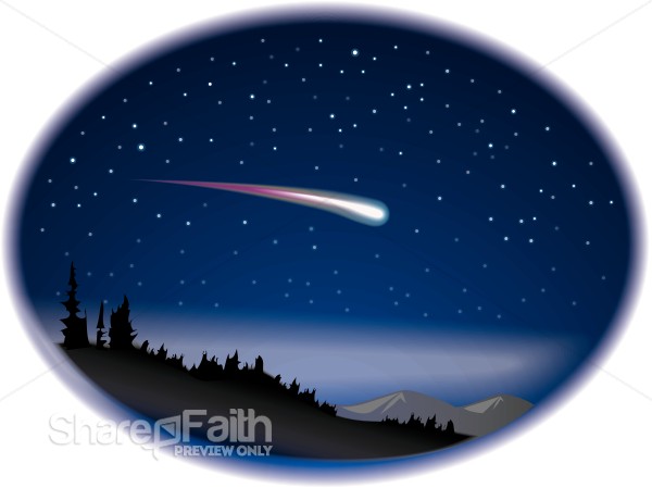 Shooting Star on Night Sky