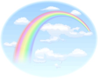 Rainbow in a Bright Blue Sky