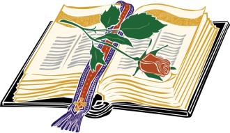 Open Bible with Rose Open Bible with Rose