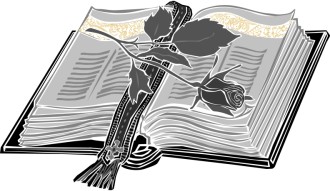BW Bible with Stylized Rose