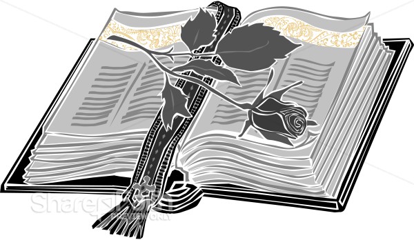 BW Bible with Stylized Rose