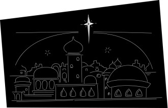 Star Ove rthe Town of Bethlehem Line Art
