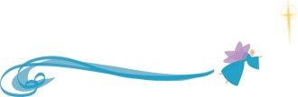 Stylized Blue Swirl Angel with Cross
