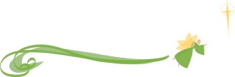 Stylized Green Swirl Angel with Cross