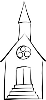 Brushstroke Outline Church
