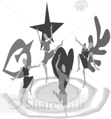 Four Dancers in Greyscale