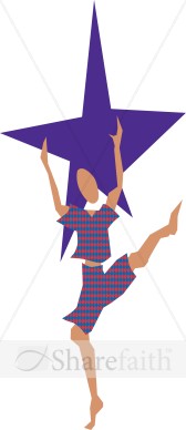 Abstract Christian Dancer with Purple Star