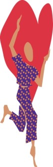 Abstract Christian Dancer with Heart Symbol