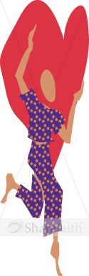Abstract Christian Dancer with Heart Symbol