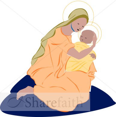 Mary Cradles Baby Jesus