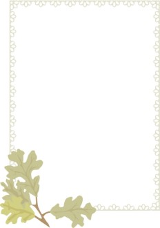 Oak Leaf with Floral Frame