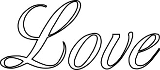 Outlined Love Script