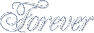 Elegant Forever with Blue Outline and Shadow Effect
