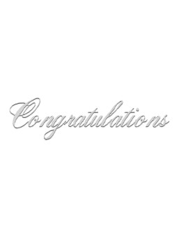Silver Congratulations in Script Font