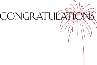 Congratulations with Red Fireworks Burst