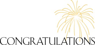 Congratulations Lettering with Gold Firework