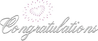 Congratulations in Silver with Heart Firework