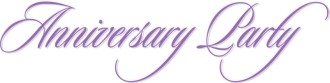 Purple Anniversary Party Flowing Script