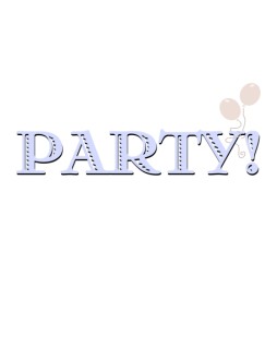 Balloons and Lavender Block Letters