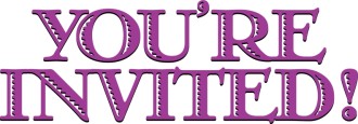 Purple You're Invited Banner