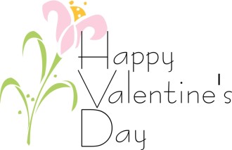 Happy Valentine's Day with Abstract Pink Flower