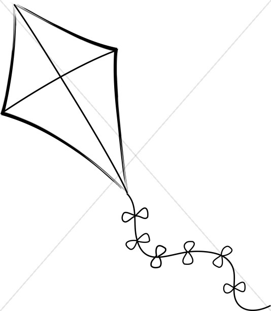 kite clipart images black and white - photo #40