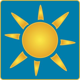 Golden Sun with Rays