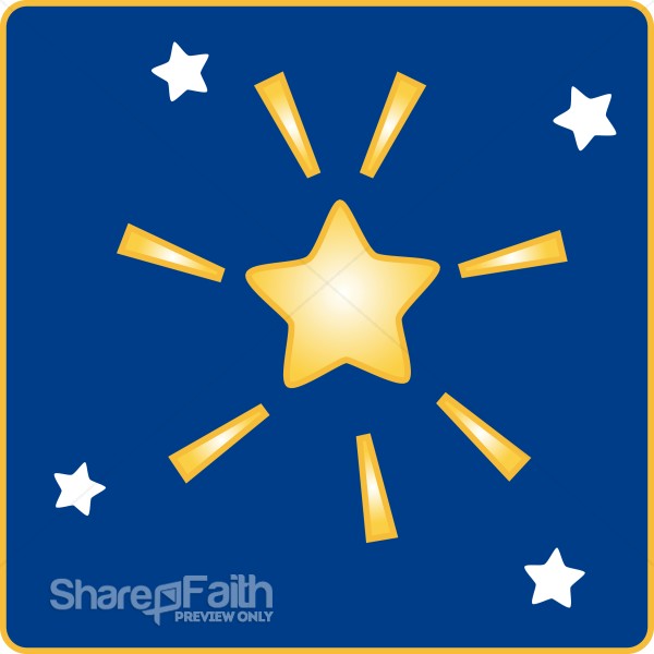 Golden Star with Bright Rays