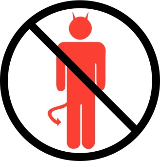 No Devils Allowed Sign