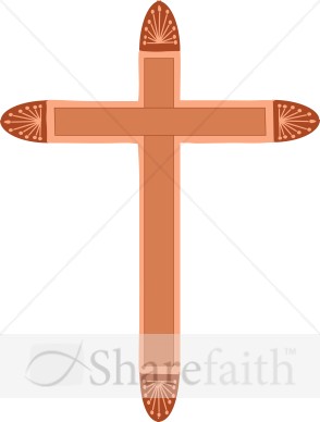 Cross with Fan Decorations