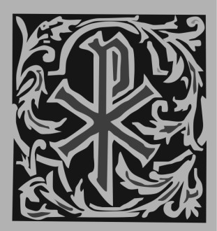 Decorative Chi Rho with Flowers