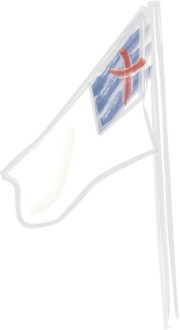 Lightly Sketched Christian Flag on Pole