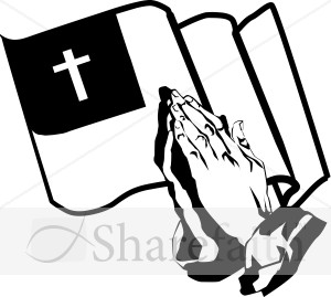 Praying Hands And The Christian Flag