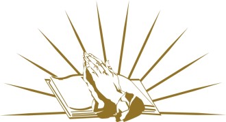 Gold Praying Hands And The Bible