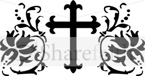 Fleur de lis Cross with Lily Design
