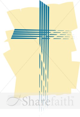 Cross in Blue Slashes