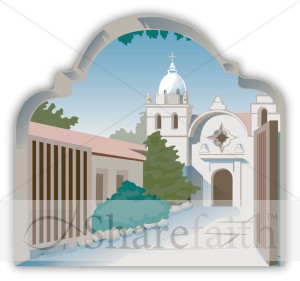 Spanish Church Courtyard