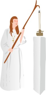 Catholic Church Member Lighting a Candle