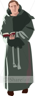 Monk with Open Bible